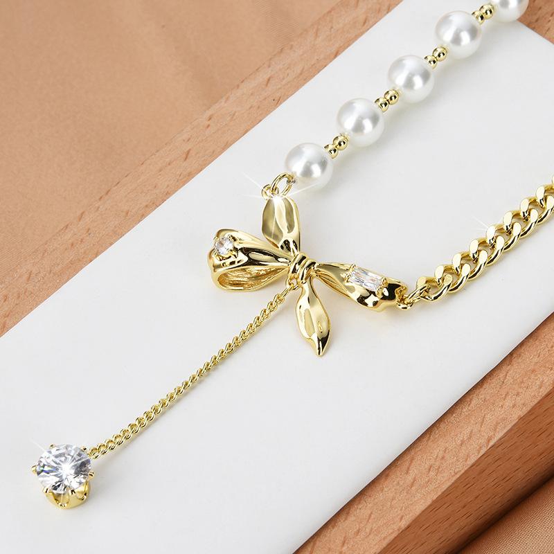 Bow Lightweight Pearl Necklace For Women Offering Modern Design And Aesthetic Stylish золотий
Bow Lightweight Pearl Necklace For Women Offering Modern Design And Aesthetic Stylish золотий