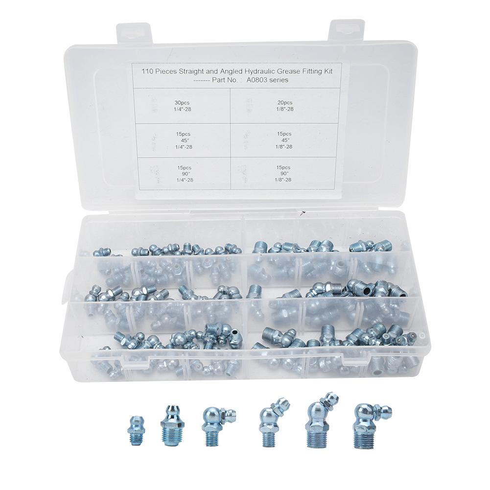 110Pcs 45 degrees 18in28 Grease Nipple Tip Nozzle Fitting for Engineering Machinery Electroplating Blue
110Pcs 45 degrees 18in28 Grease Nipple Tip Nozzle Fitting for Engineering Machinery Electroplating Blue