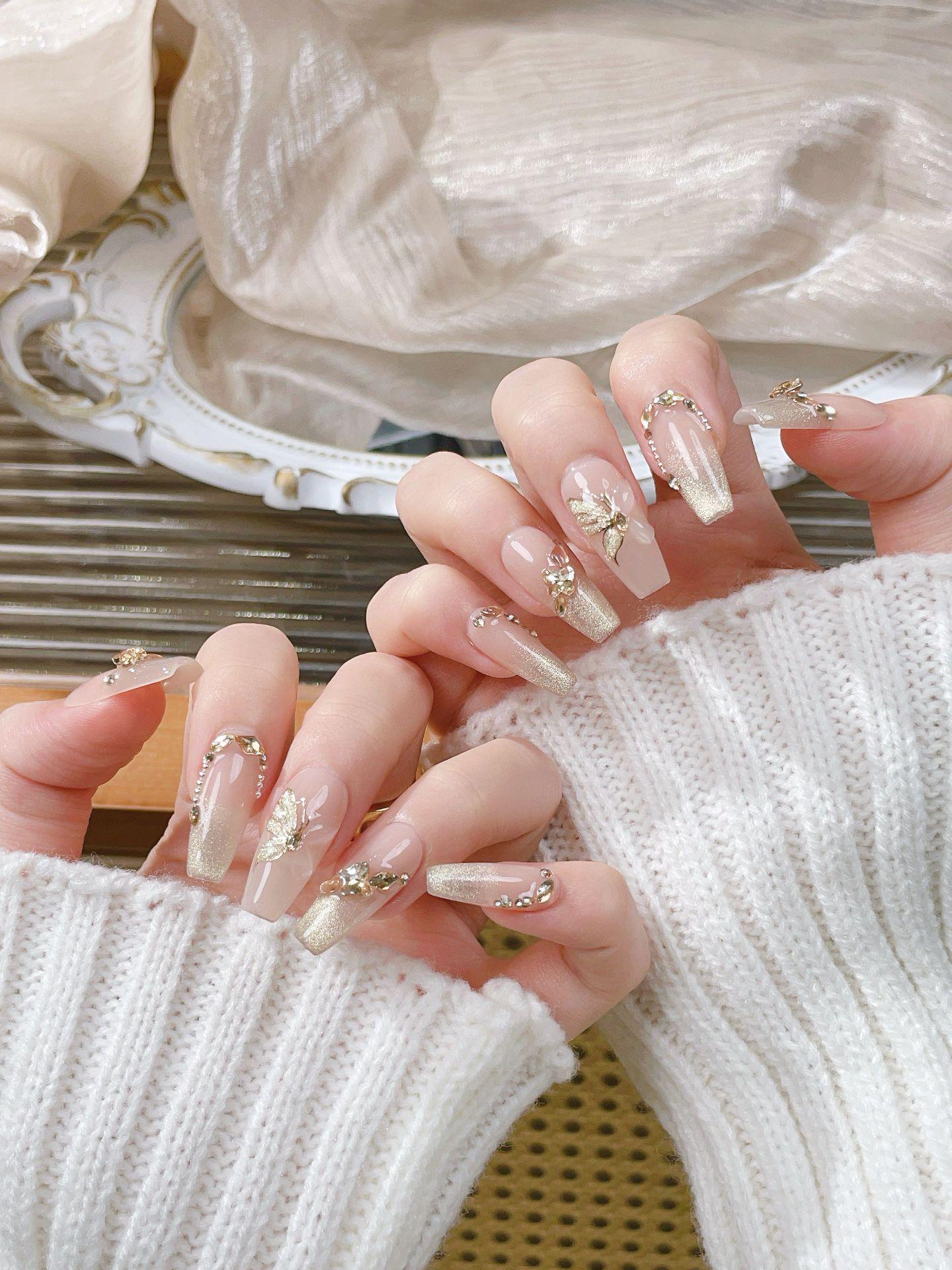 Autumn/Winter Handmade Butterfly Champagne French Cat Eye Luxury False Nails Extra Small
Autumn/Winter Handmade Butterfly Champagne French Cat Eye Luxury False Nails Extra Small