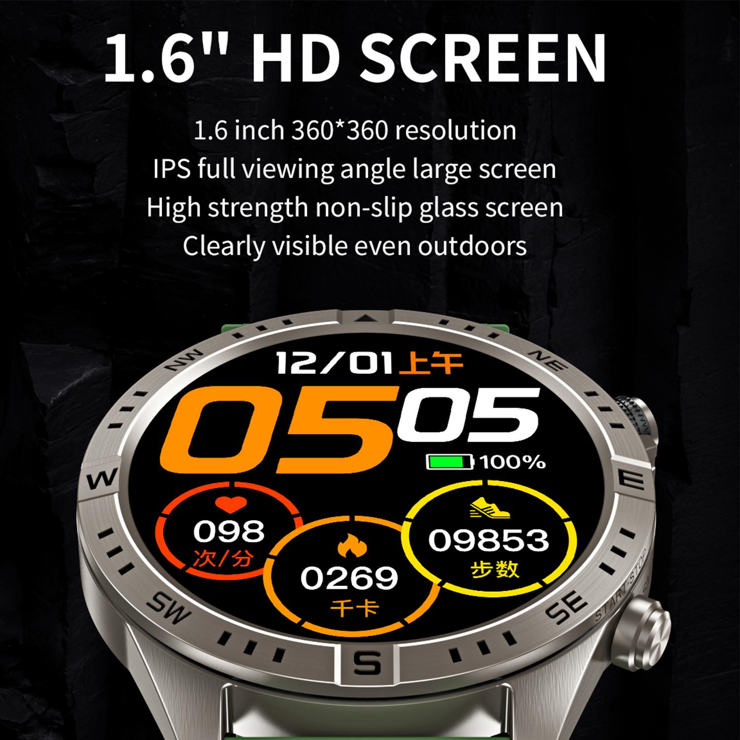 CY800 1.6-inch Bluetooth-compatible Calling Sport Watch Waterproof Smart Watch Heart Rate Sleep Monitoring Black
CY800 1.6-inch Bluetooth-compatible Calling Sport Watch Waterproof Smart Watch Heart Rate Sleep Monitoring Black