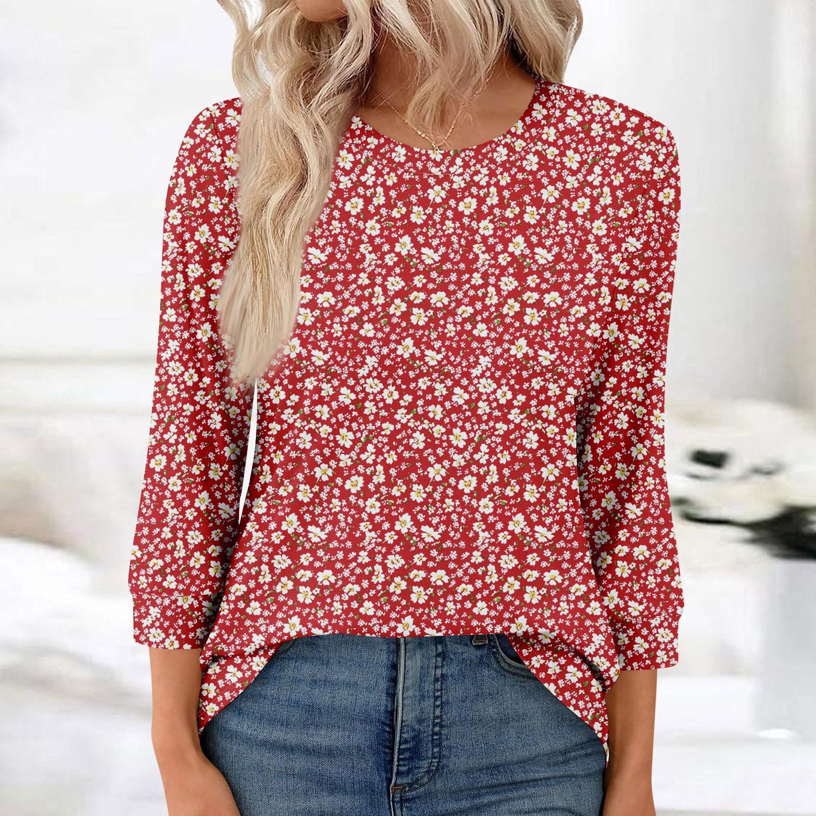 Жіноча модна повсякденна вільна футболка з принтом і круглим вирізом з рукавом 3/4 L винний
Жіноча модна повсякденна вільна футболка з принтом і круглим вирізом з рукавом 3/4 L винний