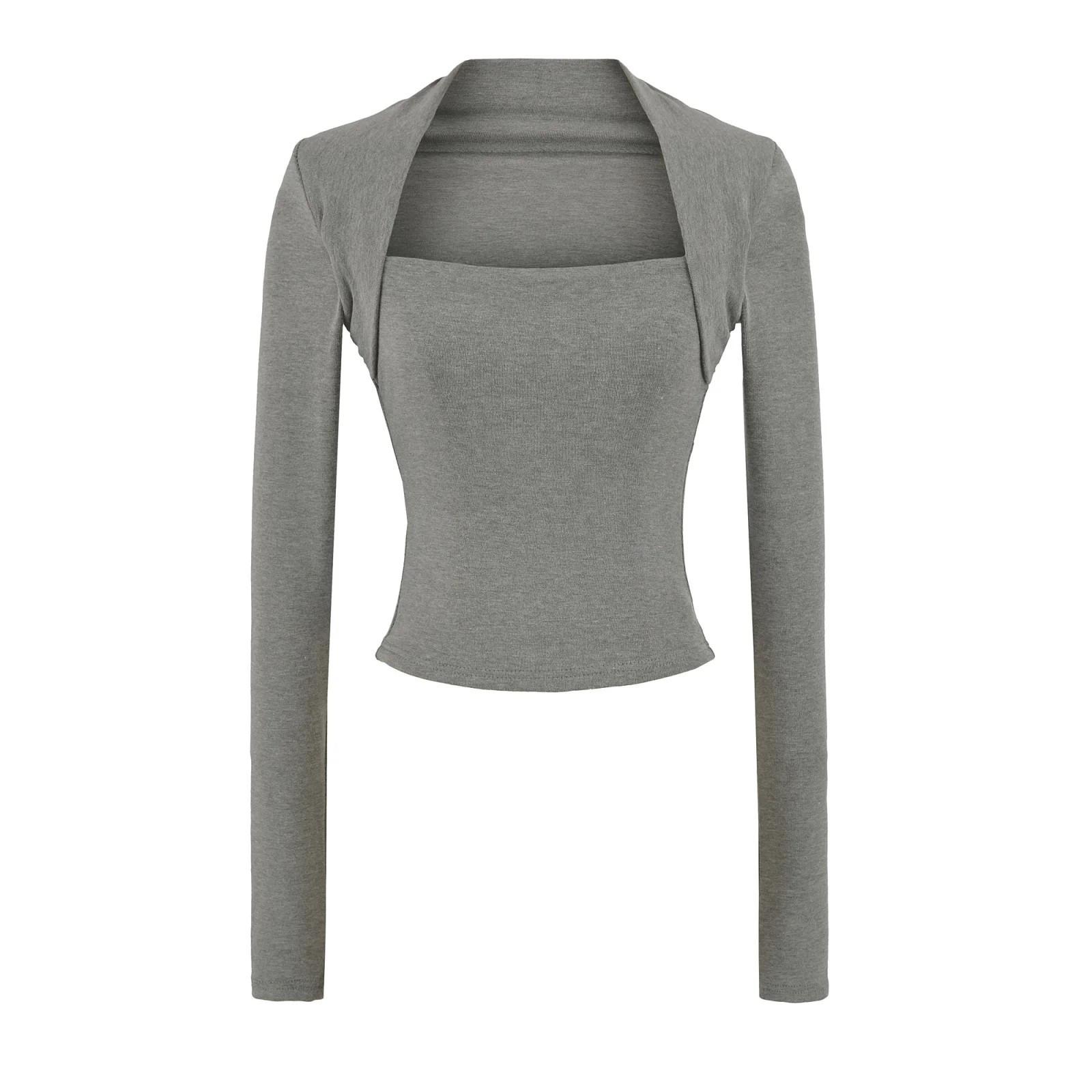 French Chic Two-Piece Illusion Spicy Girl Long Sleeve Slim Fit Top with Shoulder Pads - Women s 2025 Autumn/Winter Collection. Medium хізер сірий колір
French Chic Two-Piece Illusion Spicy Girl Long Sleeve Slim Fit Top with Shoulder Pads - Women s 2025 Autumn/Winter Collection. Medium хізер сірий колір