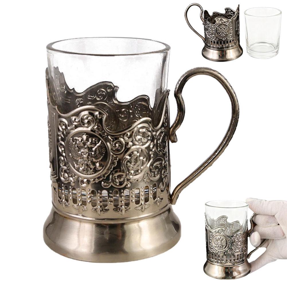 Drinking Hot Tea Glass Metal Cup Holder Folk Crafts Sell Custom Logo Old-fashioned Podstakannik Russian Soviet Nostalgia Classic
Drinking Hot Tea Glass Metal Cup Holder Folk Crafts Sell Custom Logo Old-fashioned Podstakannik Russian Soviet Nostalgia Classic