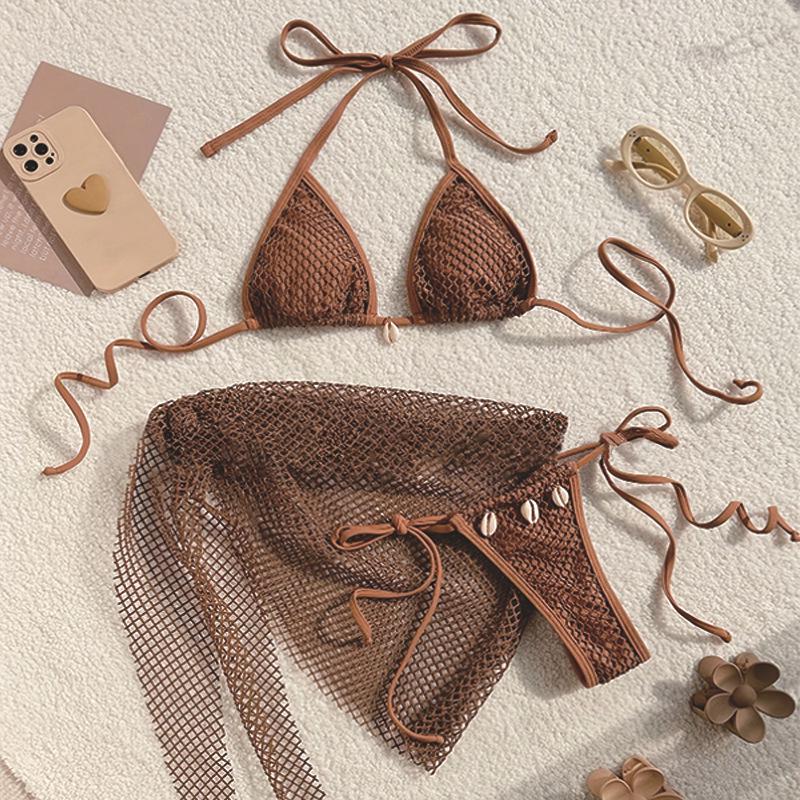 2025 European & American Solid Color Sexy Bikini 3-Piece Set - Women s Mesh Beach Skirt Swimwear Medium коричневий
2025 European & American Solid Color Sexy Bikini 3-Piece Set - Women s Mesh Beach Skirt Swimwear Medium коричневий