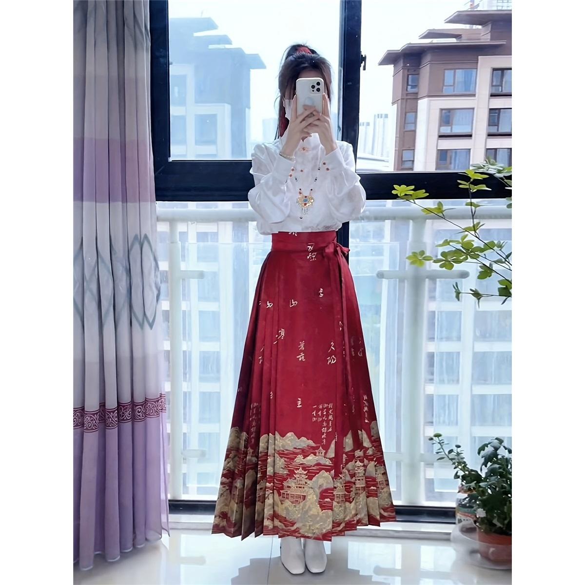 Golden- Landscape Red 5-Panel Folded Printed Horse-Face Skirt, Ming-Style Hanfu Ethnic Style Stage Costume XL різнокольоровий
Golden- Landscape Red 5-Panel Folded Printed Horse-Face Skirt, Ming-Style Hanfu Ethnic Style Stage Costume XL різнокольоровий