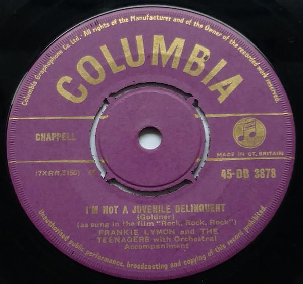 7inch Record FRANKIE LYMON & THE TEENAGERS - I m Not A Juvenile Delinquent 45DB3878 Columbia 1957 UK Rock Used
7inch Record FRANKIE LYMON & THE TEENAGERS - I m Not A Juvenile Delinquent 45DB3878 Columbia 1957 UK Rock Used
