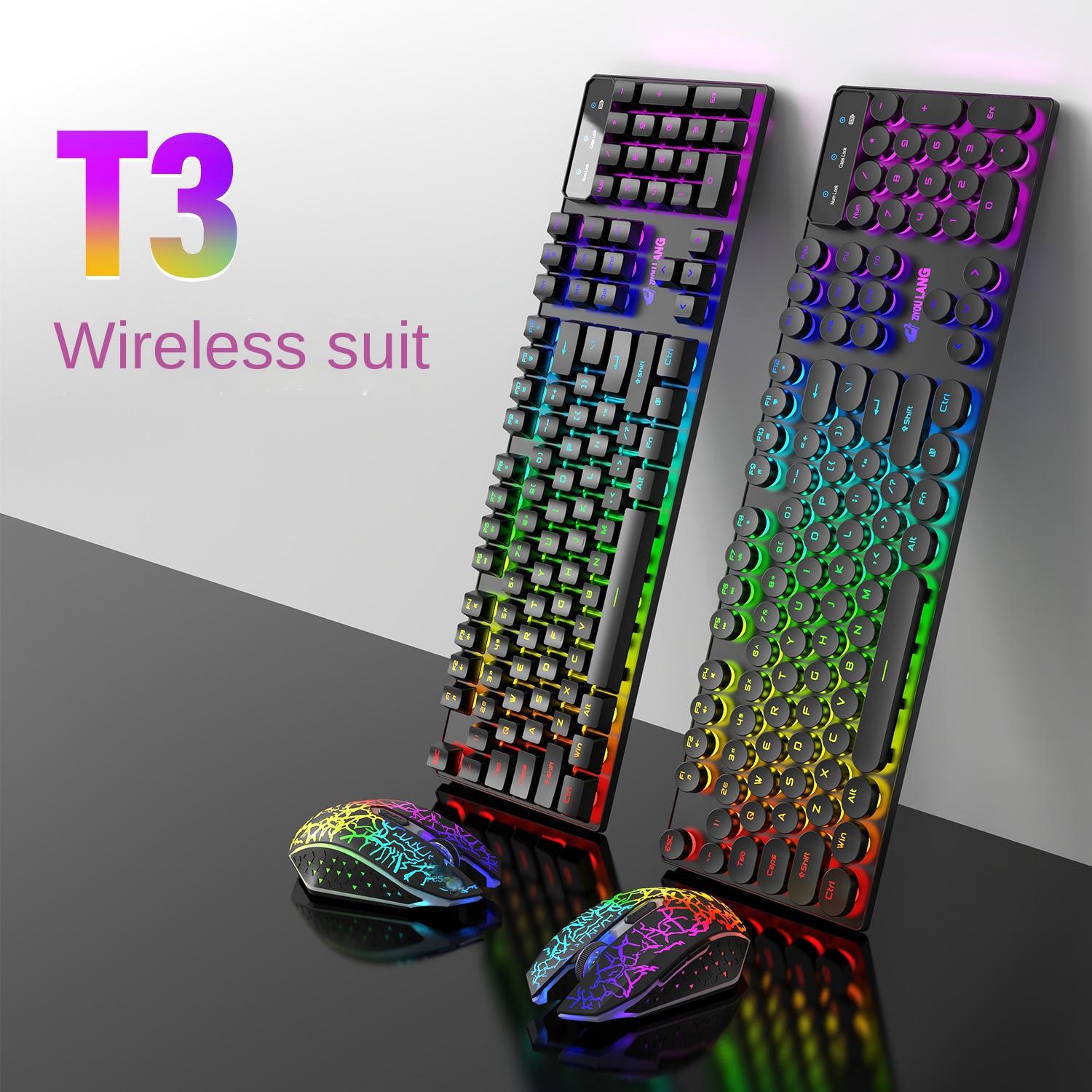 ASD Free Wolf T3 Wireless Charging Keyboard and Mouse Set Game Glow Keyboard and Mouse Set
ASD Free Wolf T3 Wireless Charging Keyboard and Mouse Set Game Glow Keyboard and Mouse Set