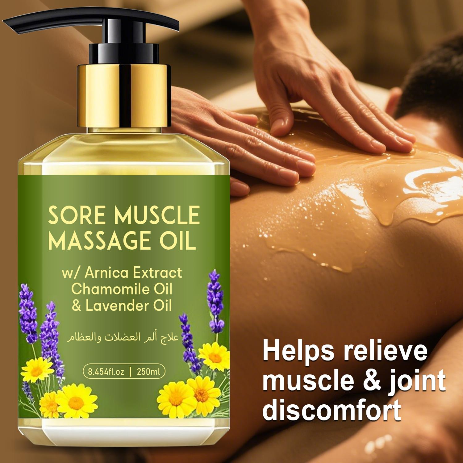 Muscle Relief Massage Oil-Soothes Aches, Hydrates Skin, Relieves Stress with Natural Calming Scent, all Skin Types,250ml
Muscle Relief Massage Oil-Soothes Aches, Hydrates Skin, Relieves Stress with Natural Calming Scent, all Skin Types,250ml