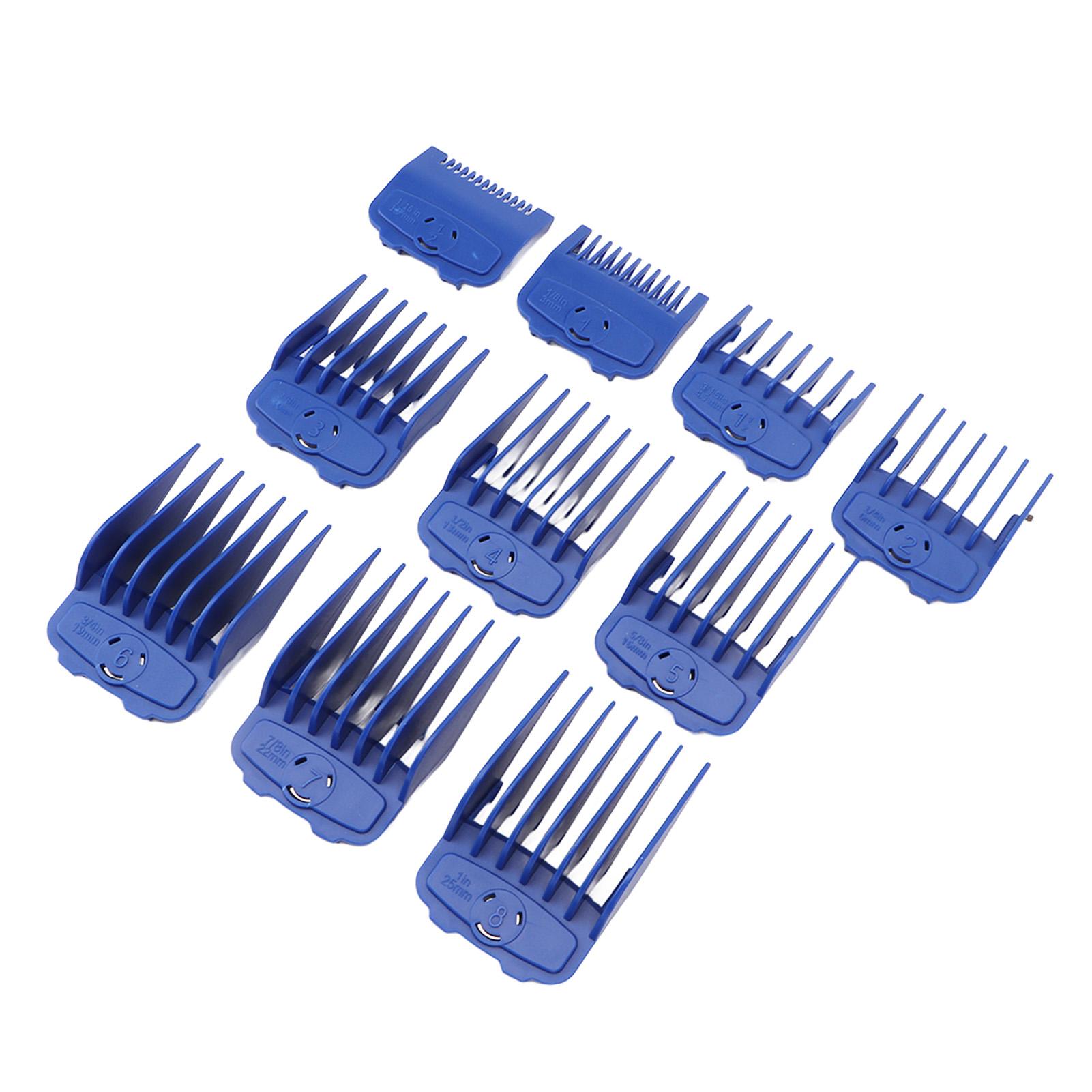 10pcs Hair Clipper Combs Guides Blue Cutting Professional Combs Guides for Trimmer Barber
10pcs Hair Clipper Combs Guides Blue Cutting Professional Combs Guides for Trimmer Barber