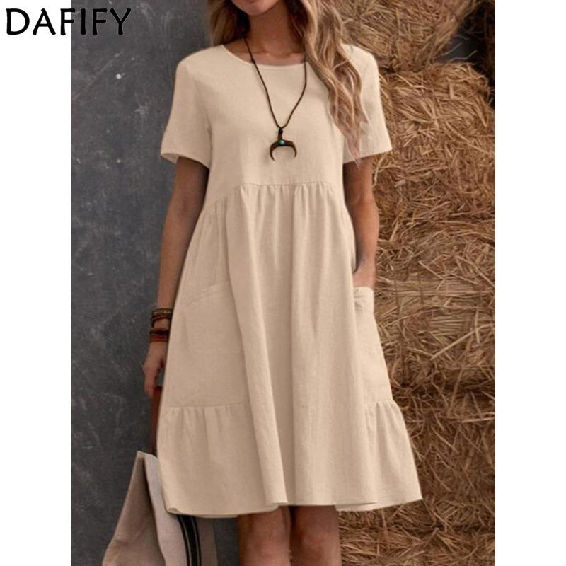 DAFIFY Women s Fashion Summer Spring Solid Color Print Short Sleeve O-Neck Loose Waistline Casual Dresses S
DAFIFY Women s Fashion Summer Spring Solid Color Print Short Sleeve O-Neck Loose Waistline Casual Dresses S