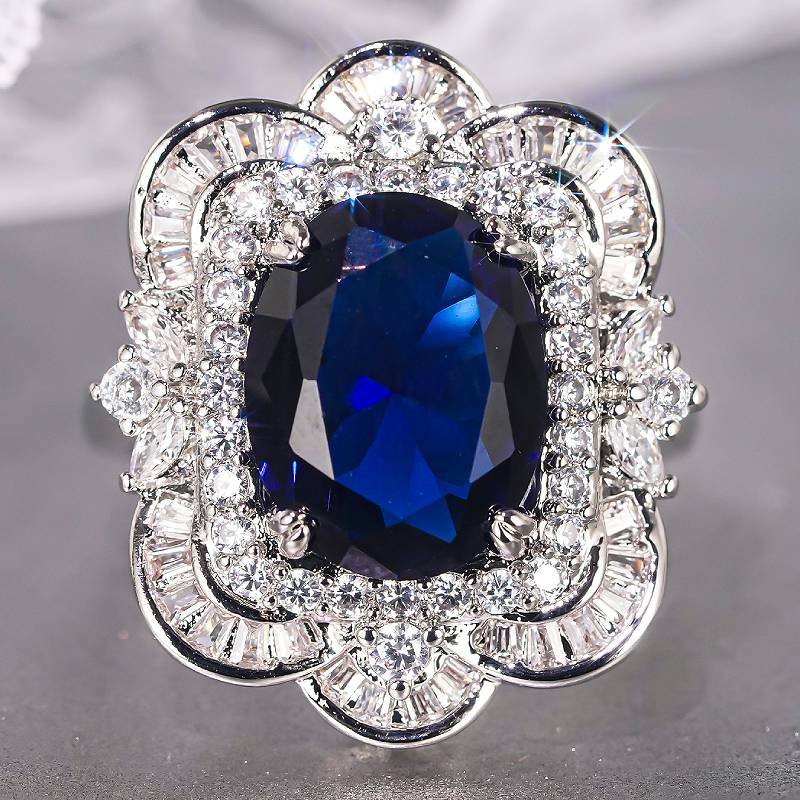 Huitan Women Ring Inlaid Sparkling Blue Cubic Zirconia Elegant Wedding Engagement Accessories Fashion Luxury Zircon for Party 6
Huitan Women Ring Inlaid Sparkling Blue Cubic Zirconia Elegant Wedding Engagement Accessories Fashion Luxury Zircon for Party 6