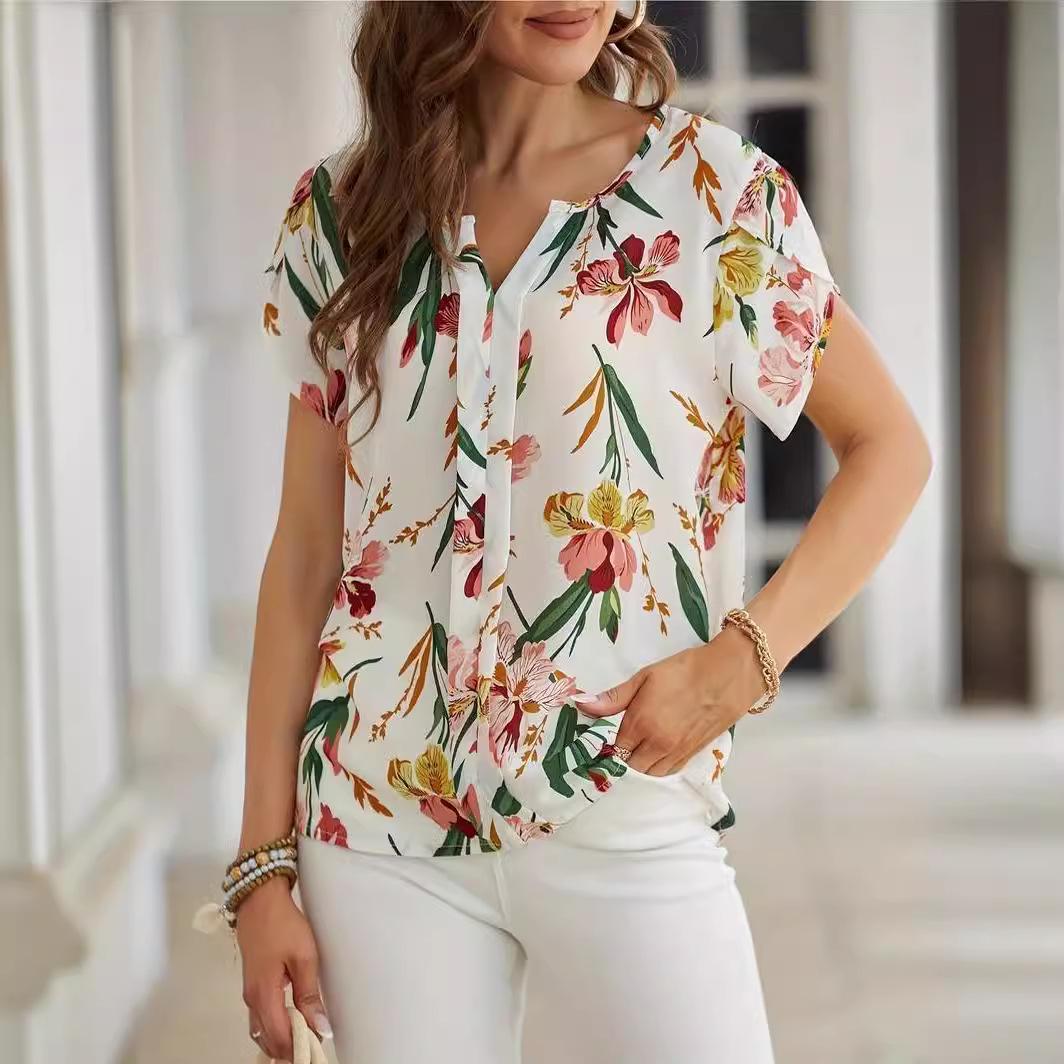 2024 European & American Floral Chiffon Short Sleeve Shirt - Spring/Summer Collection M
2024 European & American Floral Chiffon Short Sleeve Shirt - Spring/Summer Collection M
