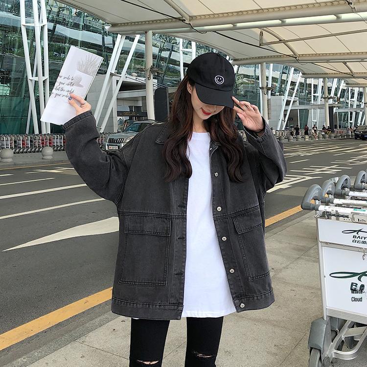 Джинсова куртка вільного крою в корейському стилі для жінок - весна/осінь з довгими рукавами, універсальний студентський стиль. Large чорний
Джинсова куртка вільного крою в корейському стилі для жінок - весна/осінь з довгими рукавами, універсальний студентський стиль. Large чорний