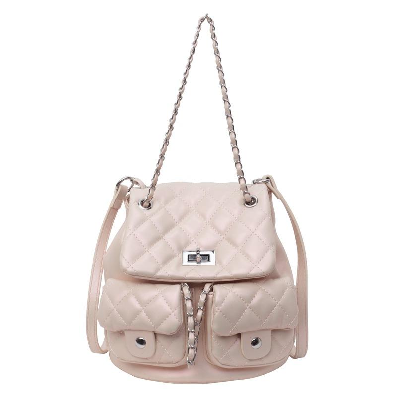 Модный рюкзак-цепочка с ромбами, женская новая наплечная сумка, повседневный многокарманный рюкзак розовый
Модный рюкзак-цепочка с ромбами, женская новая наплечная сумка, повседневный многокарманный рюкзак розовый