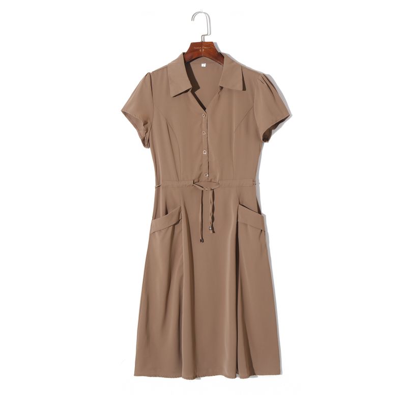 2024 Summer Women s Clothing K-style Minimalist Pure Color Elegant Lapel Pullover Short Sleeve High Waist Shoelace Slim Looking Dress Khakis 2XL
2024 Summer Women s Clothing K-style Minimalist Pure Color Elegant Lapel Pullover Short Sleeve High Waist Shoelace Slim Looking Dress Khakis 2XL