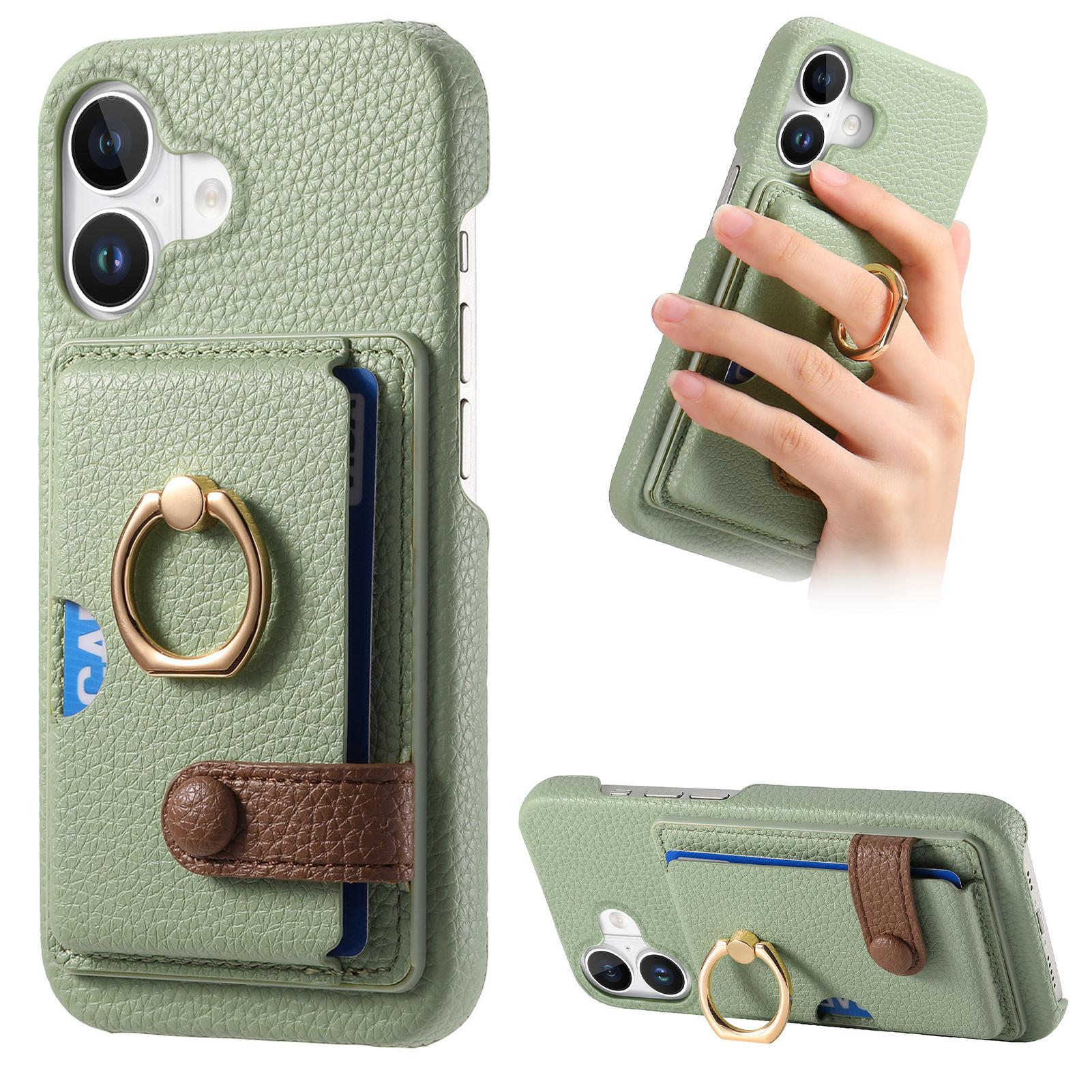 Y2 For iPhone 16 Plus Case Ring Holder Kickstand Card Slot Leather Phone Back Cover Light Green
Y2 For iPhone 16 Plus Case Ring Holder Kickstand Card Slot Leather Phone Back Cover Light Green