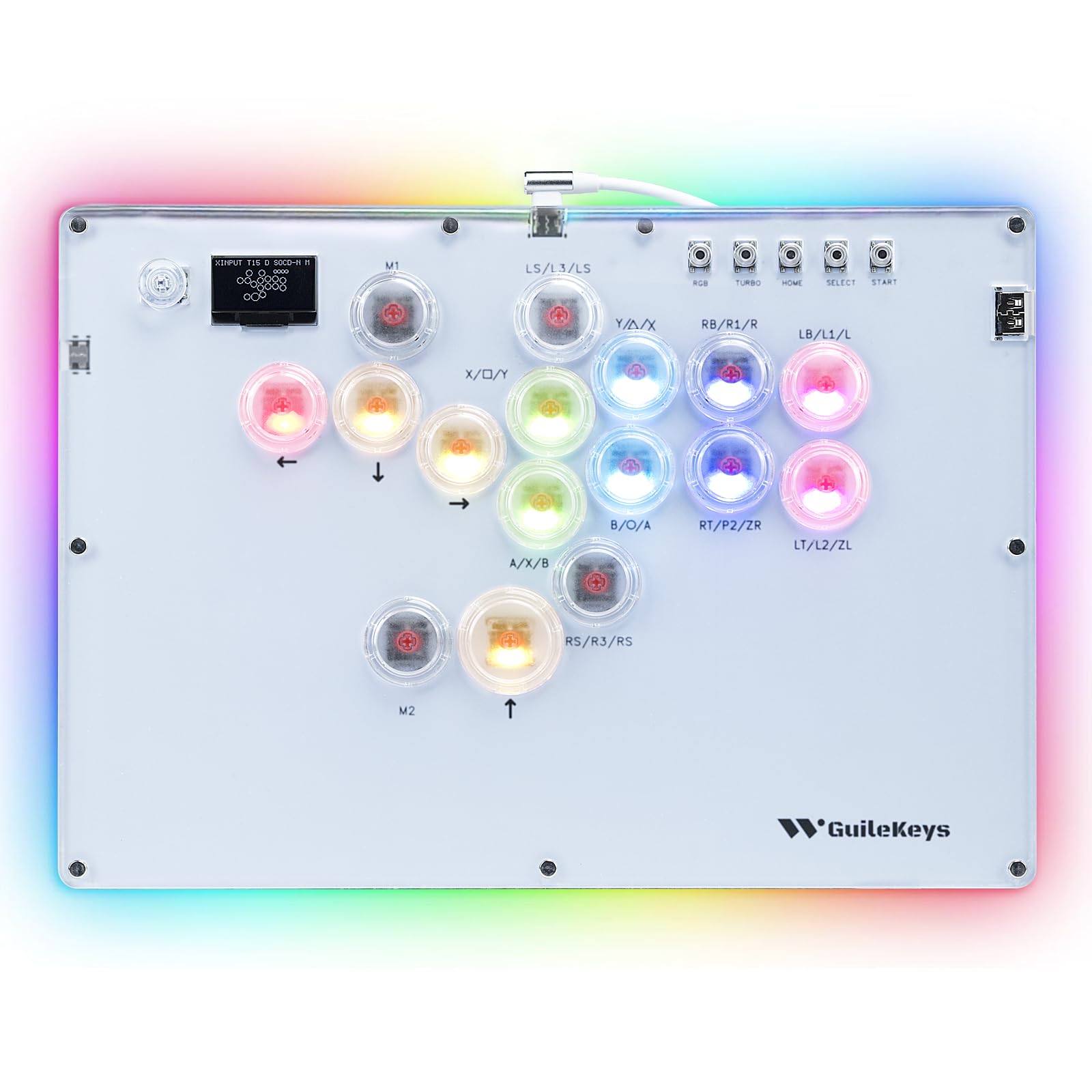 Guilekeys Akekon Leverless Akekon Leverless Controller White Equipped with Button Button Rim RGB Atmosphere Light For Fighting Games For PS4 PS3 білий
Guilekeys Akekon Leverless Akekon Leverless Controller White Equipped with Button Button Rim RGB Atmosphere Light For Fighting Games For PS4 PS3 білий