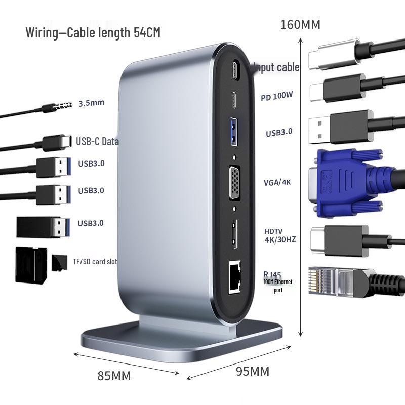 12-in-1 USB-C Smart Dock for Apple Laptops with HDTV, VGA, and PD Extender 12-in-One
12-in-1 USB-C Smart Dock for Apple Laptops with HDTV, VGA, and PD Extender 12-in-One