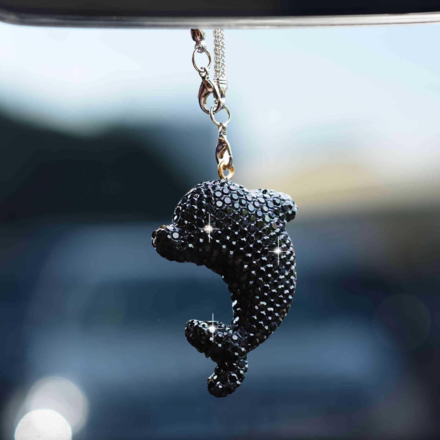 Bling Dolphin Car Hanging Ornament, Cute Crystal Rear View Mirror Pendant, Diamond Rearview Mirror Charms, Lucky Car Interior Decor Accessories чёрный
Bling Dolphin Car Hanging Ornament, Cute Crystal Rear View Mirror Pendant, Diamond Rearview Mirror Charms, Lucky Car Interior Decor Accessories чёрный