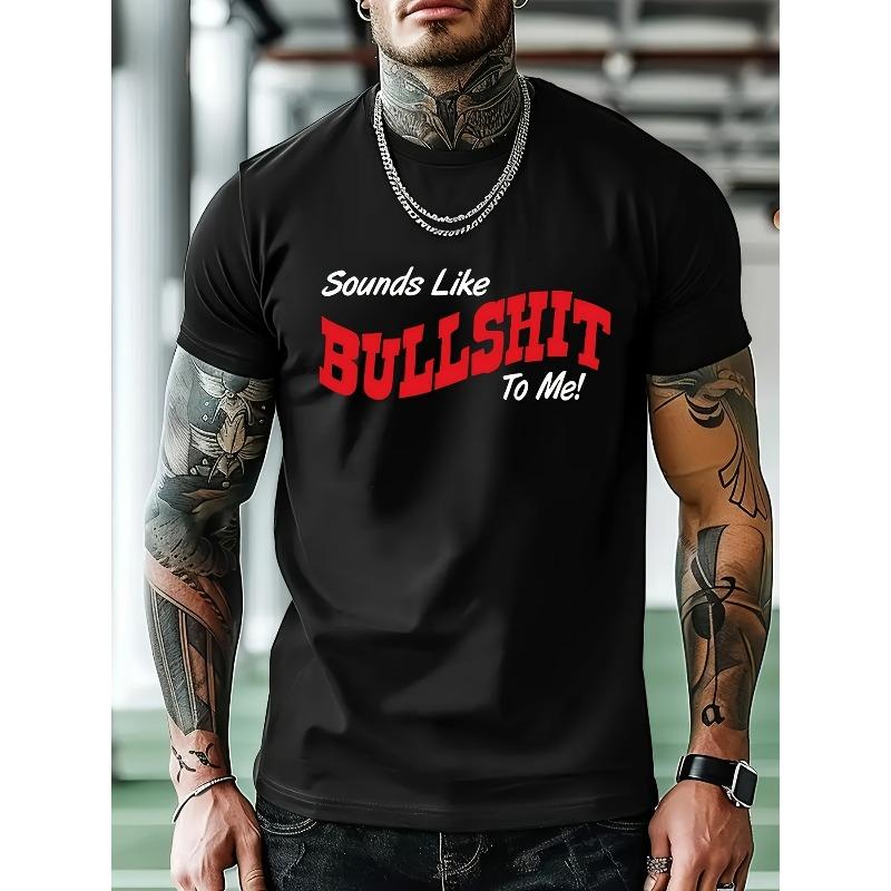 European sizes Men S Sounds Like Bullshit to Me! Graphic T-Shirt - Navy Blue Bold Statement Tee with Red & Print, 4XL чорний
European sizes Men S Sounds Like Bullshit to Me! Graphic T-Shirt - Navy Blue Bold Statement Tee with Red & Print, 4XL чорний