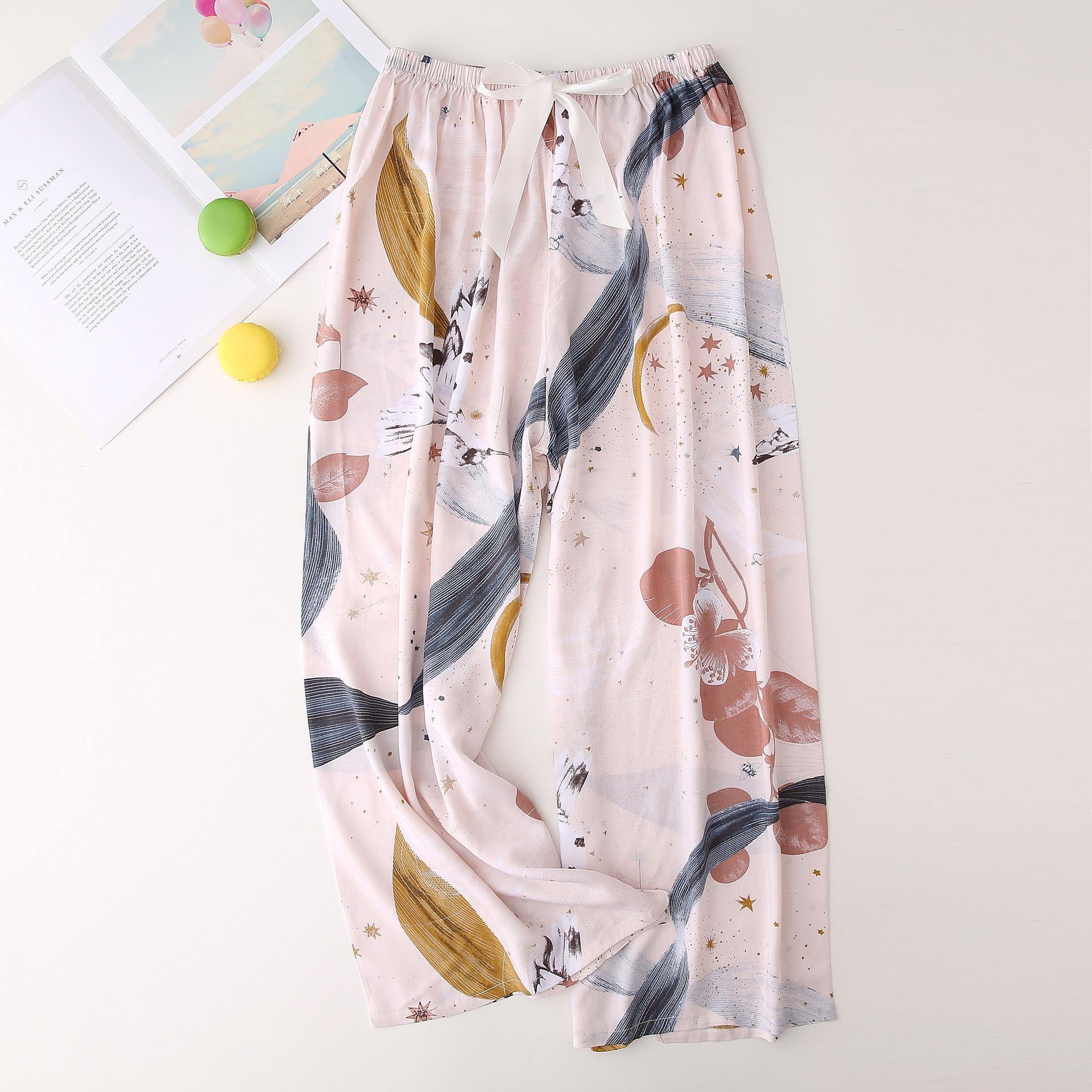 Летние хлопковые шелковые пижамы женские свободные широкие брюки с принтом One Size
Летние хлопковые шелковые пижамы женские свободные широкие брюки с принтом One Size