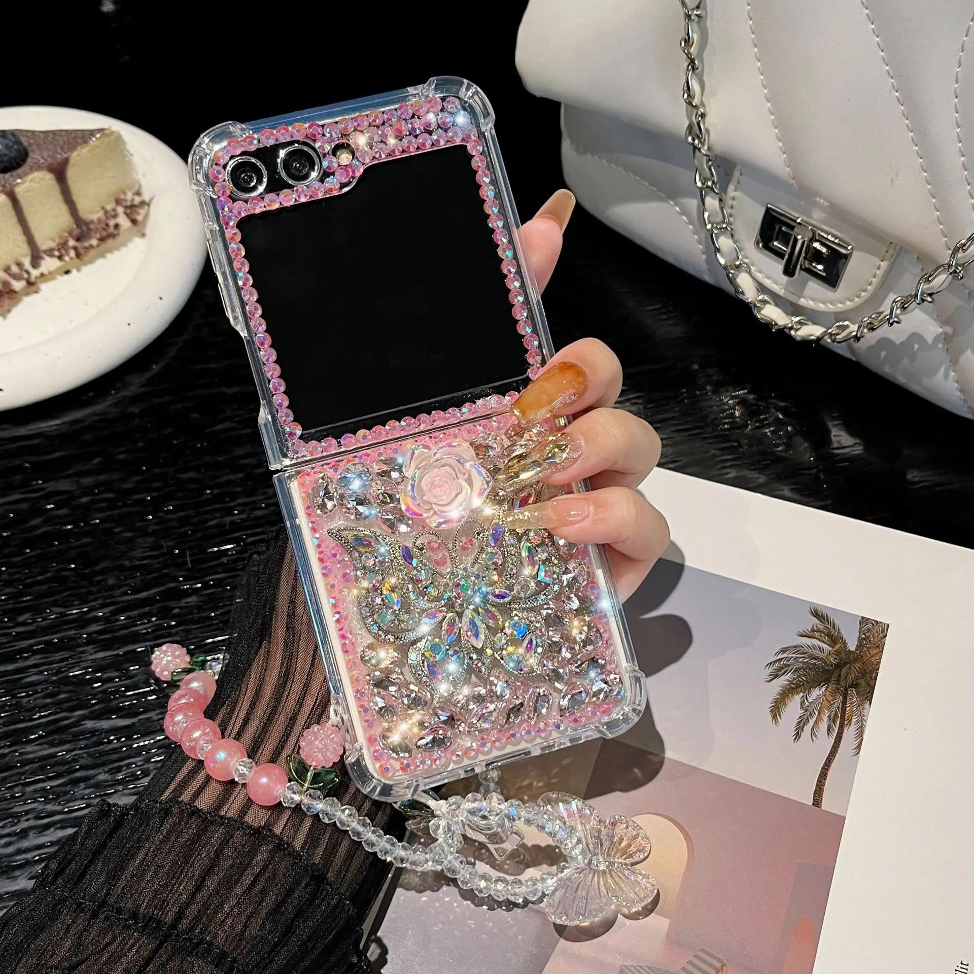 Phone Case for Samsung Galaxy Z Flip 7 6 5 4 3 5G Flip7 FE Luxury Crystal Butterfly Flower Diamond Stone Pearl Wrist Strap Cover Galaxy Z Flip4 розовый
Phone Case for Samsung Galaxy Z Flip 7 6 5 4 3 5G Flip7 FE Luxury Crystal Butterfly Flower Diamond Stone Pearl Wrist Strap Cover Galaxy Z Flip4 розовый