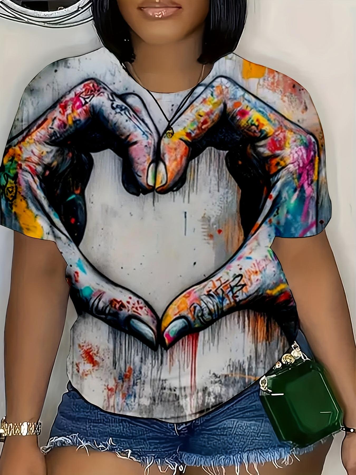 Women s Graffiti Heart Hand-Painted Pattern T-Shirt- Stretchy Crew Neck Top. Colorful Splash Art(Pink. Blue. Yellow. Green. Black)- Machine Washable f 3XL дубильна кора
Women s Graffiti Heart Hand-Painted Pattern T-Shirt- Stretchy Crew Neck Top. Colorful Splash Art(Pink. Blue. Yellow. Green. Black)- Machine Washable f 3XL дубильна кора