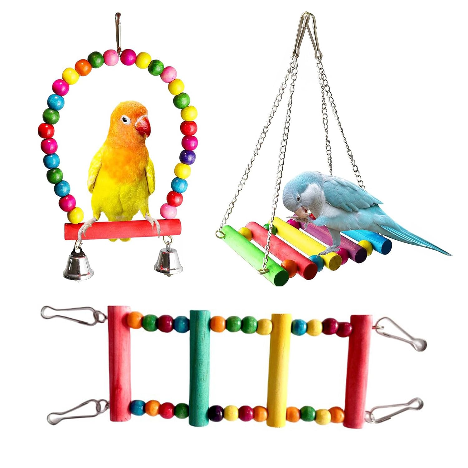 Bird Toy 3 Piece Set Bird Toy Parakeet Parrot Swing Bird Playground Hanging Type Toy Combination Shelf Stand
Bird Toy 3 Piece Set Bird Toy Parakeet Parrot Swing Bird Playground Hanging Type Toy Combination Shelf Stand