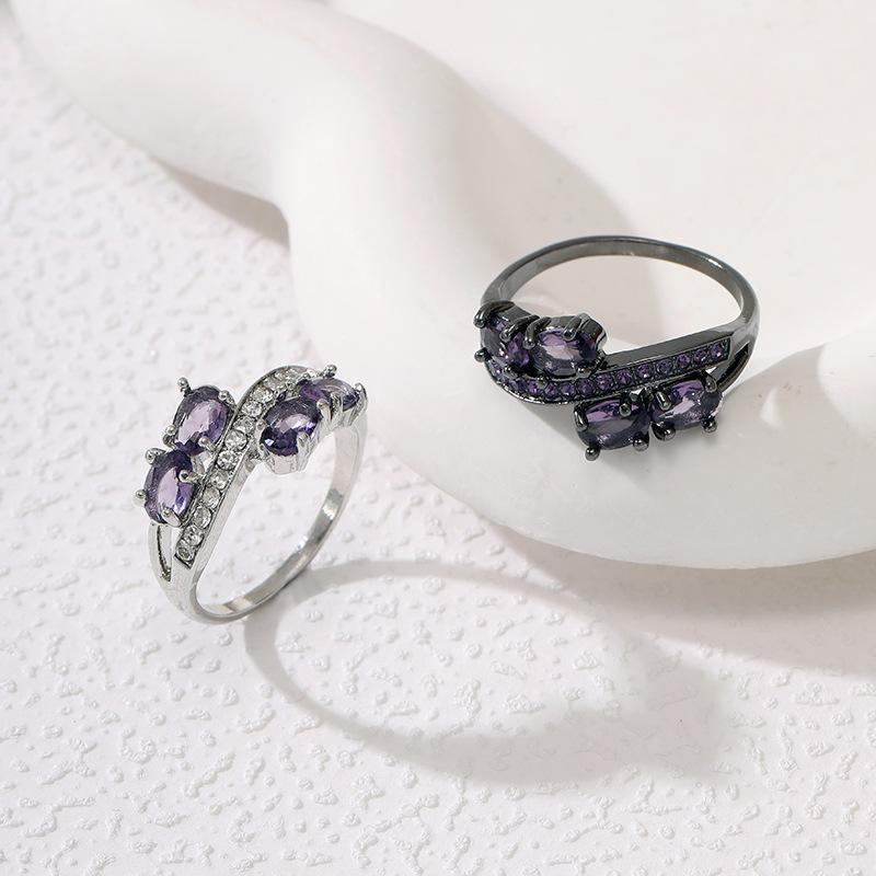 New French Romantic Purple Zircon Ring Light Luxury High Sense Noble Gun Black Ring Female No. 6 срібний
New French Romantic Purple Zircon Ring Light Luxury High Sense Noble Gun Black Ring Female No. 6 срібний