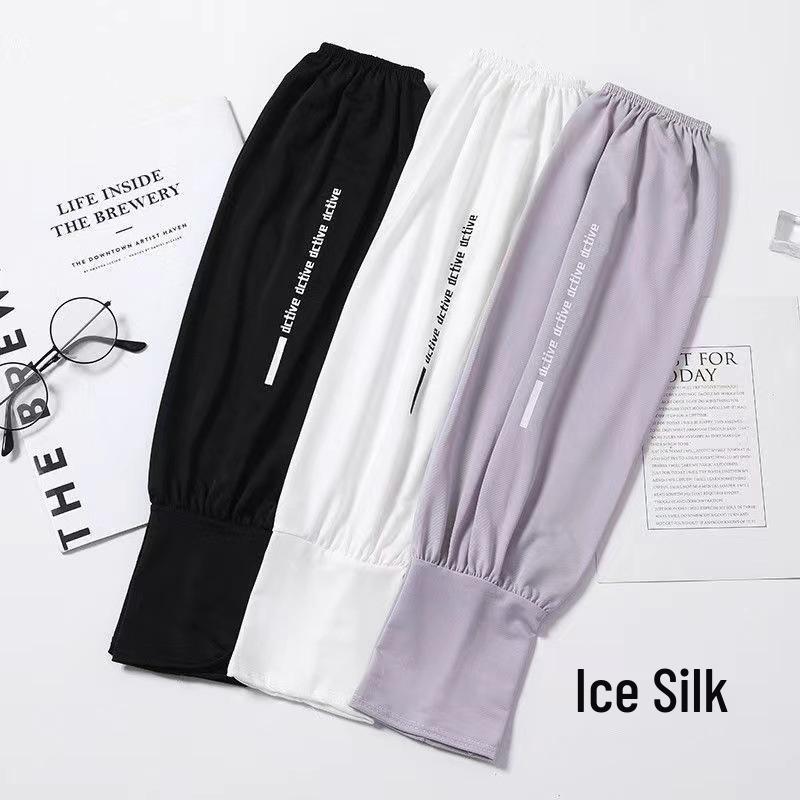 Крутые летние быстросохнущие рукава из ледяного шелка с простым английским принтом One Size белый
Крутые летние быстросохнущие рукава из ледяного шелка с простым английским принтом One Size белый