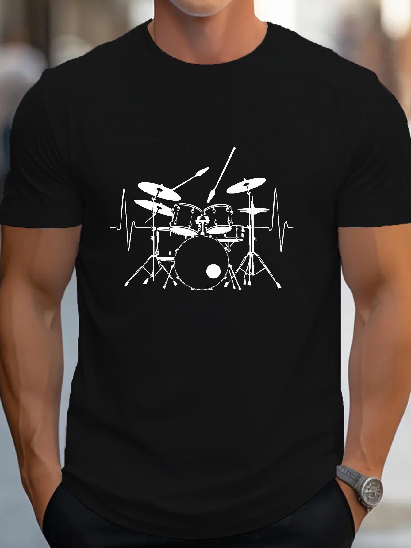 Drum Passion Identity: The T-shirt features a drum kit and heartbeat-like lines M
Drum Passion Identity: The T-shirt features a drum kit and heartbeat-like lines M