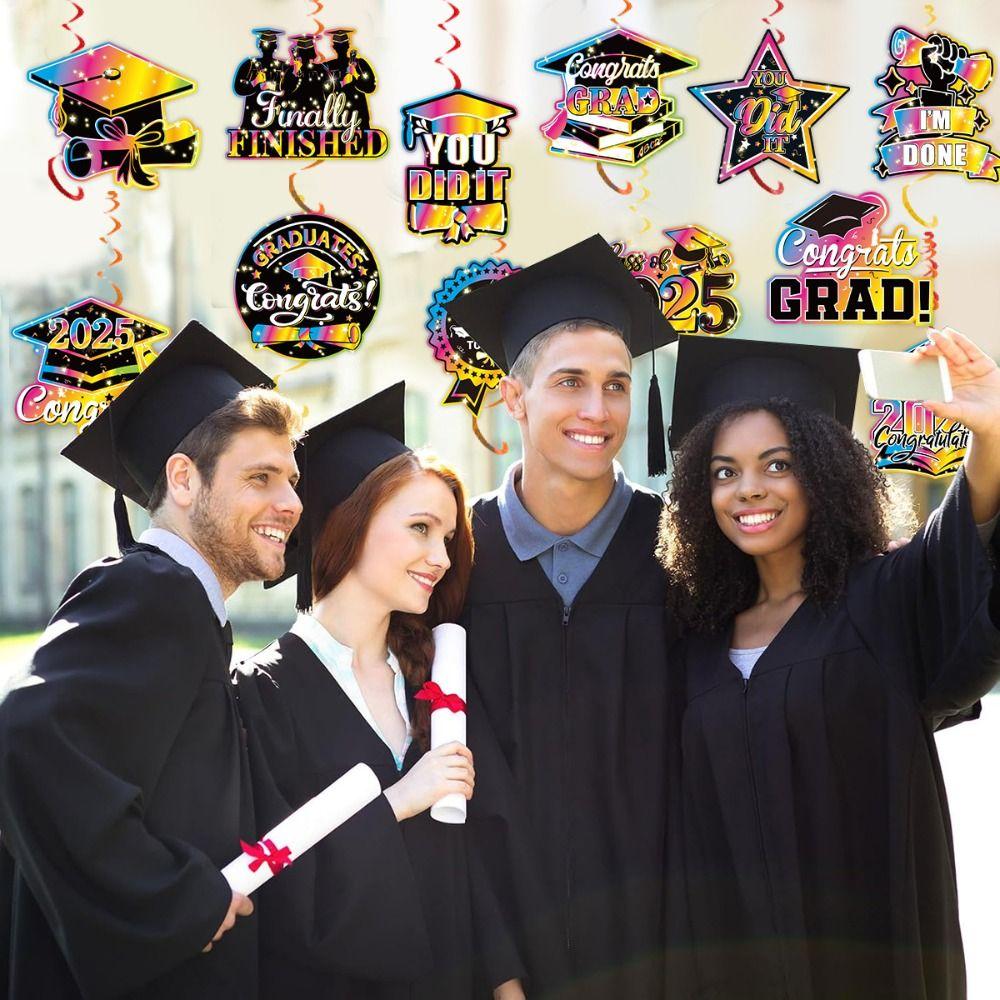 Celebrate Congrats Grad Banner Colorful Graduation Spiral Hanging Decor Graduation Season Theme Style 3
Celebrate Congrats Grad Banner Colorful Graduation Spiral Hanging Decor Graduation Season Theme Style 3