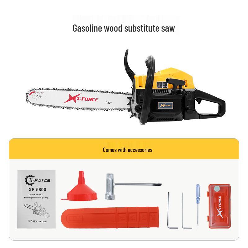 58cc High-Power Gasoline Chainsaw - 2.55KW Handheld Logging Saw for Home Use
58cc High-Power Gasoline Chainsaw - 2.55KW Handheld Logging Saw for Home Use