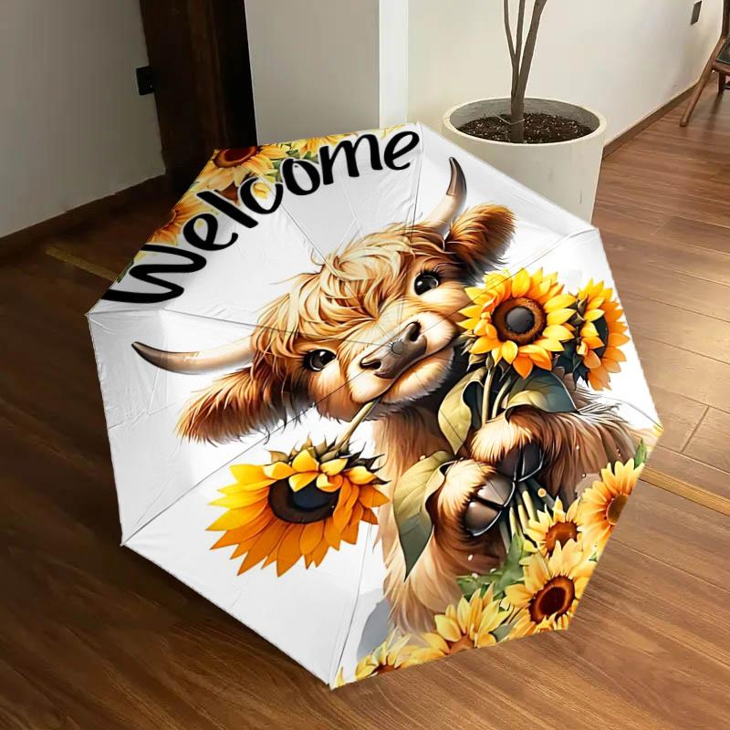 Sunflower Cow Welcome Sign with Automatic Opening Umbrella - Portable Folding Design, 8-Bone Iron Frame Outdoor Umbrella, Perfect Gift for F
Sunflower Cow Welcome Sign with Automatic Opening Umbrella - Portable Folding Design, 8-Bone Iron Frame Outdoor Umbrella, Perfect Gift for F