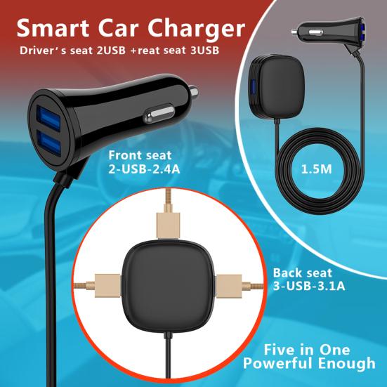 Удобное автомобильное зарядное устройство 5 Usb, черная защита от электромагнитных помех
Удобное автомобильное зарядное устройство 5 Usb, черная защита от электромагнитных помех