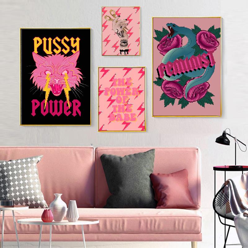Feminist Modern Fashion Art Pink Girl Power Girls Gift Wall Art Canvas Painting Prints Pictures Living Room Bedroom Wall Poster
Feminist Modern Fashion Art Pink Girl Power Girls Gift Wall Art Canvas Painting Prints Pictures Living Room Bedroom Wall Poster