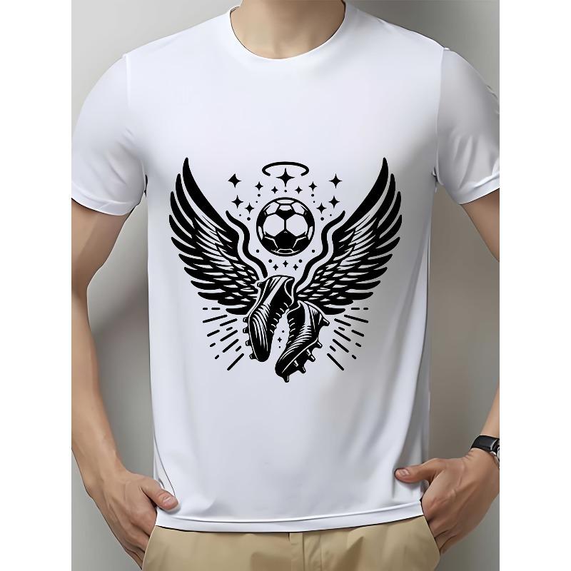 European sizes Casual Football Wings Graphic T - Shirt for Men - Perfect for Sports Teams Fathers Day Gift Round Neck Summer Tee Top S белый
European sizes Casual Football Wings Graphic T - Shirt for Men - Perfect for Sports Teams Fathers Day Gift Round Neck Summer Tee Top S белый