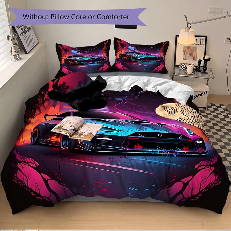 3pcs Anime Cartoon Design Car Print Comforter Set with One Quilt Cover and Two Pillowcases (No Core) - Home Decor, Festival Gift, Polyester Fabric, Su 135x200cm
3pcs Anime Cartoon Design Car Print Comforter Set with One Quilt Cover and Two Pillowcases (No Core) - Home Decor, Festival Gift, Polyester Fabric, Su 135x200cm