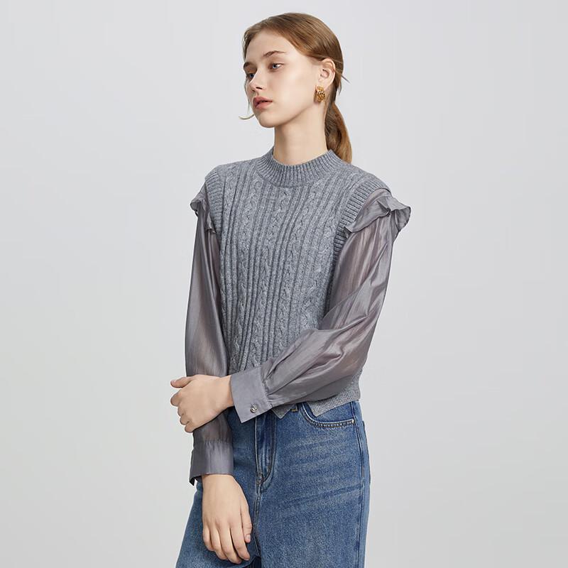 Women s Half-Turtleneck Spliced Knit Long Sleeve Top S
Women s Half-Turtleneck Spliced Knit Long Sleeve Top S
