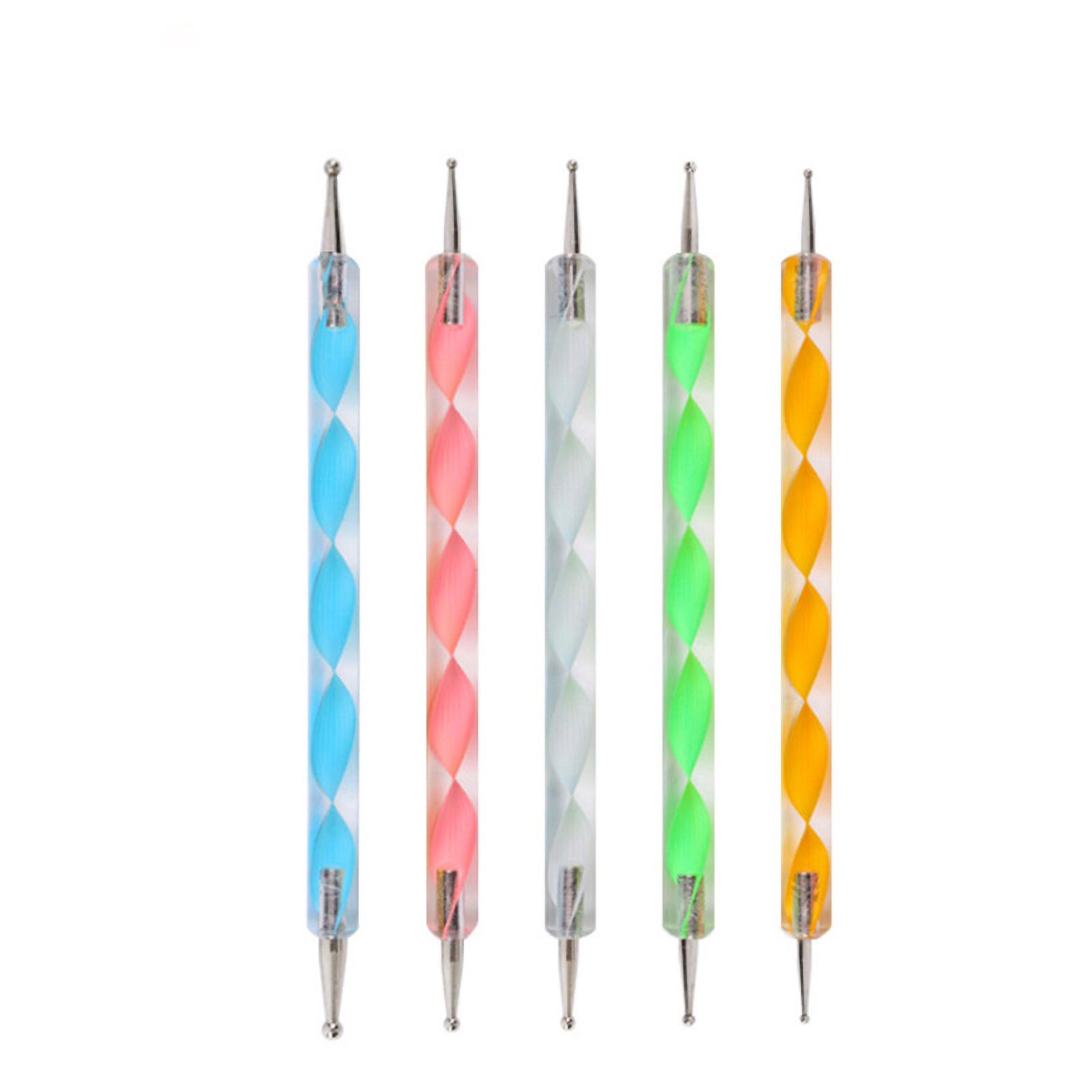 5pcs Dotting Pen Comfortable Hand Feel Acrylic Material Spiral Pattern 2 Way Nail Polish Dotting Pen
5pcs Dotting Pen Comfortable Hand Feel Acrylic Material Spiral Pattern 2 Way Nail Polish Dotting Pen