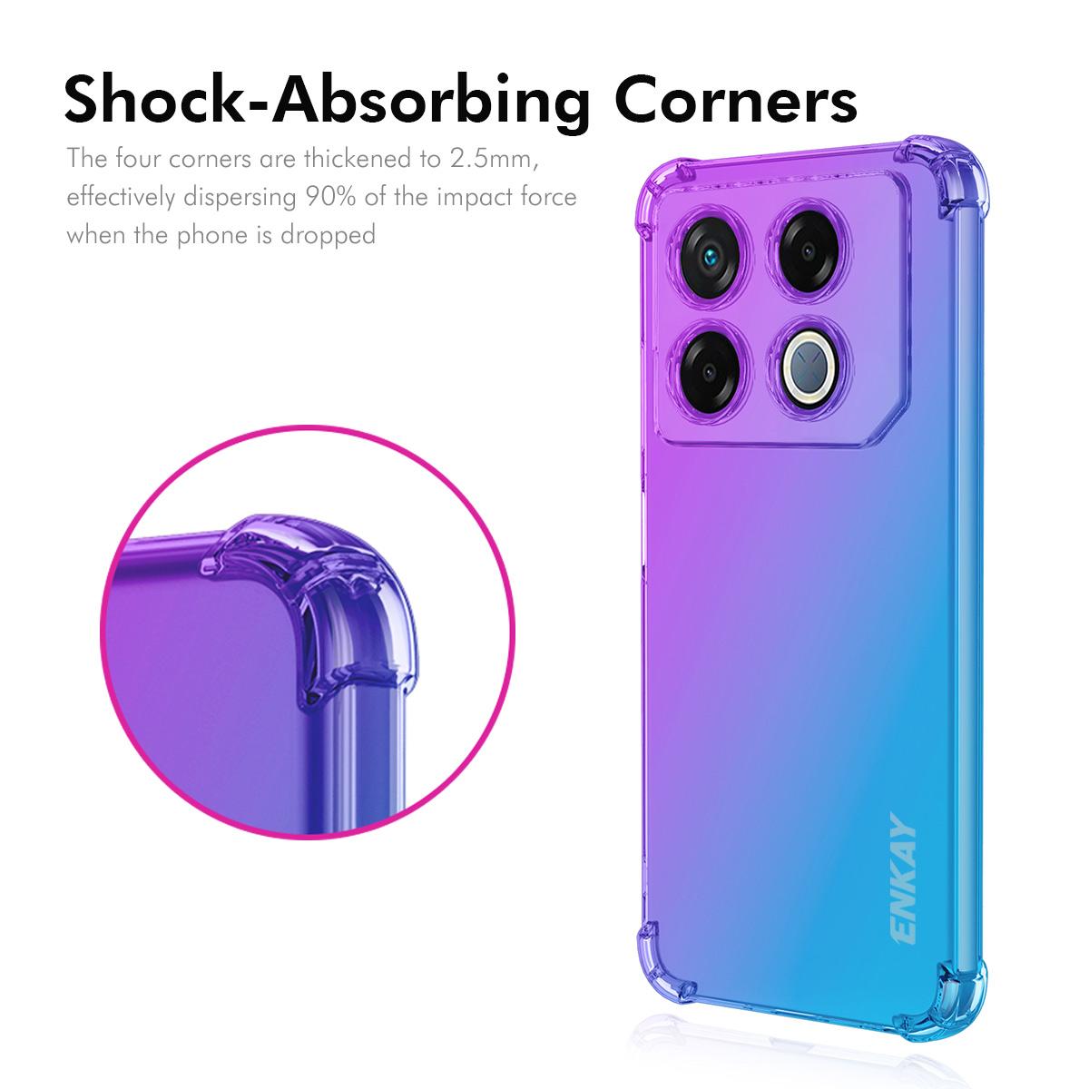 For Infinix GT 20 Pro 5G TPU Case ENKAY Thickened Four Corner Drop-proof Phone Back Cover Purple/Blue
For Infinix GT 20 Pro 5G TPU Case ENKAY Thickened Four Corner Drop-proof Phone Back Cover Purple/Blue