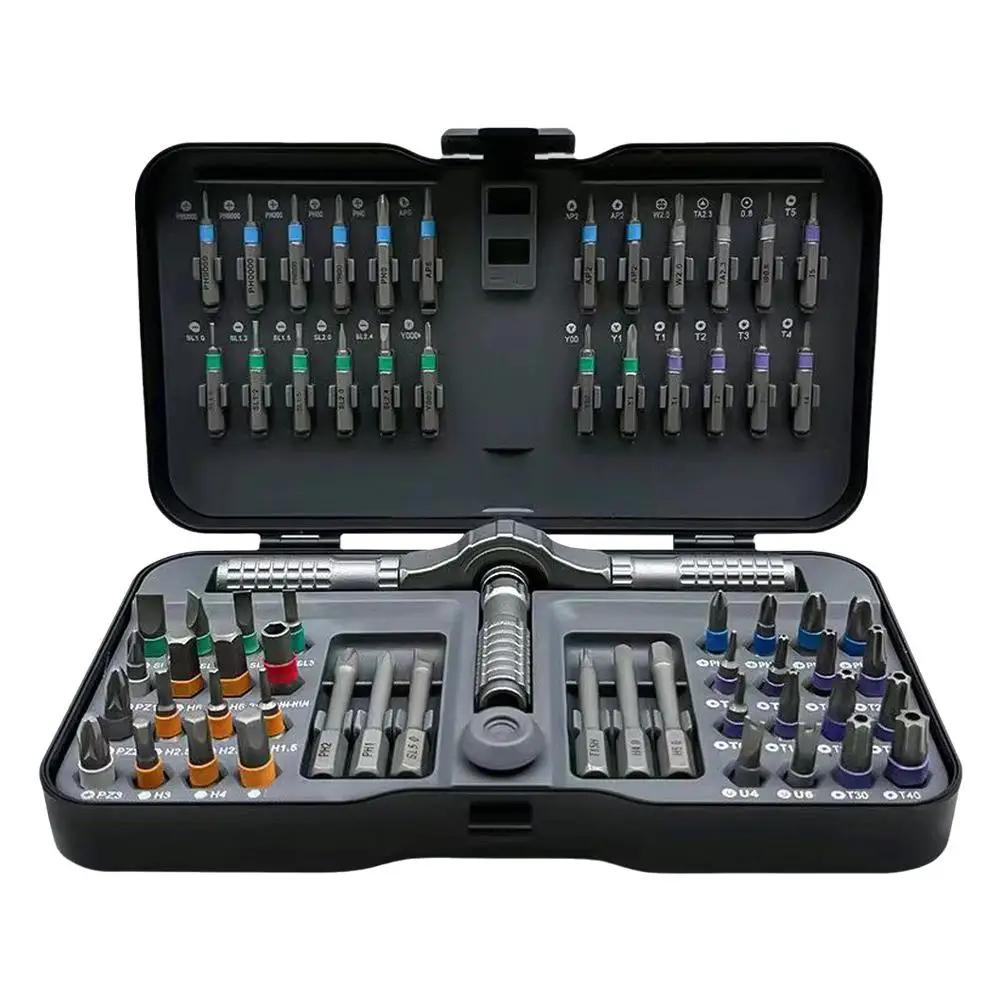 66 in 1 Precision Magnetic Ratchet Screwdriver Set Electronics Fix T-handle Magnetizer Bicycle & Furniture Detachable Q3U5 чёрный
66 in 1 Precision Magnetic Ratchet Screwdriver Set Electronics Fix T-handle Magnetizer Bicycle & Furniture Detachable Q3U5 чёрный