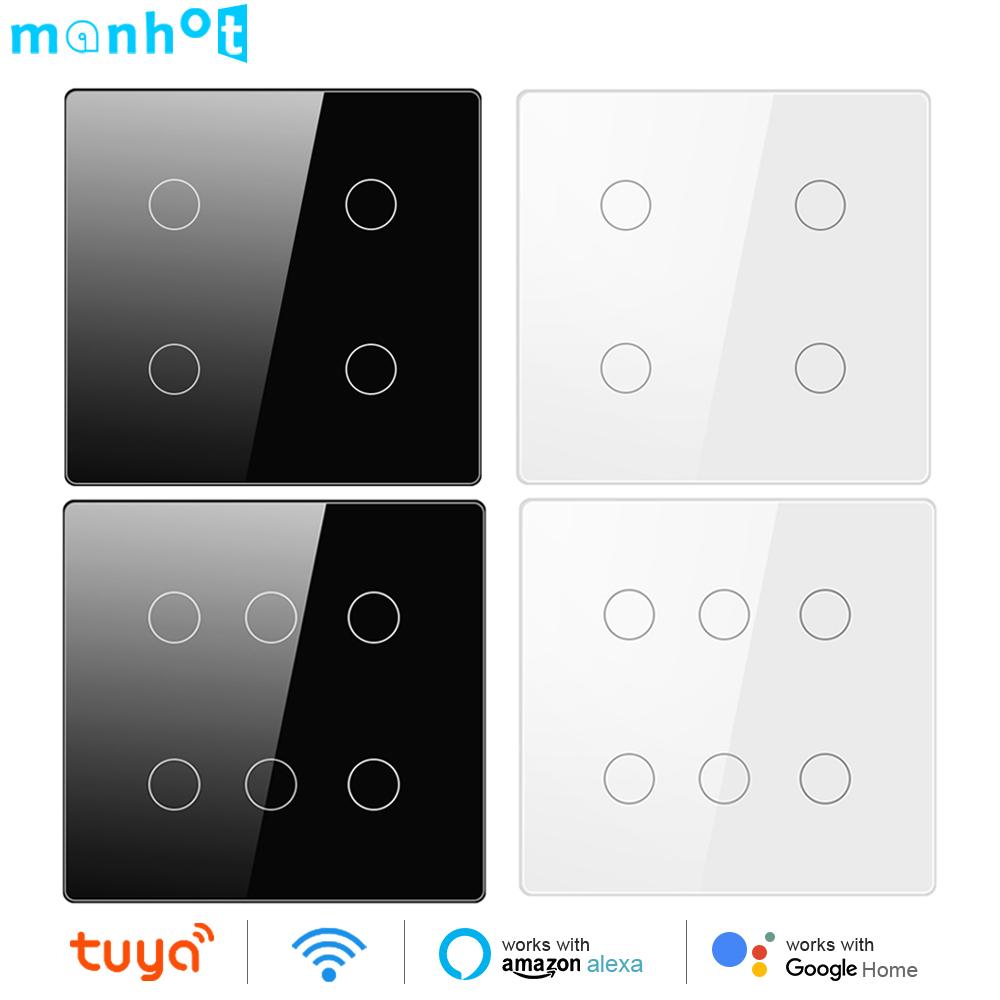 Tuya Smart Life Brazil 4x4 Wi-Fi настенный выключатель 4/6 групповые переключатели с сенсорной панелью приложение голосовое управление для Alexa Google Home