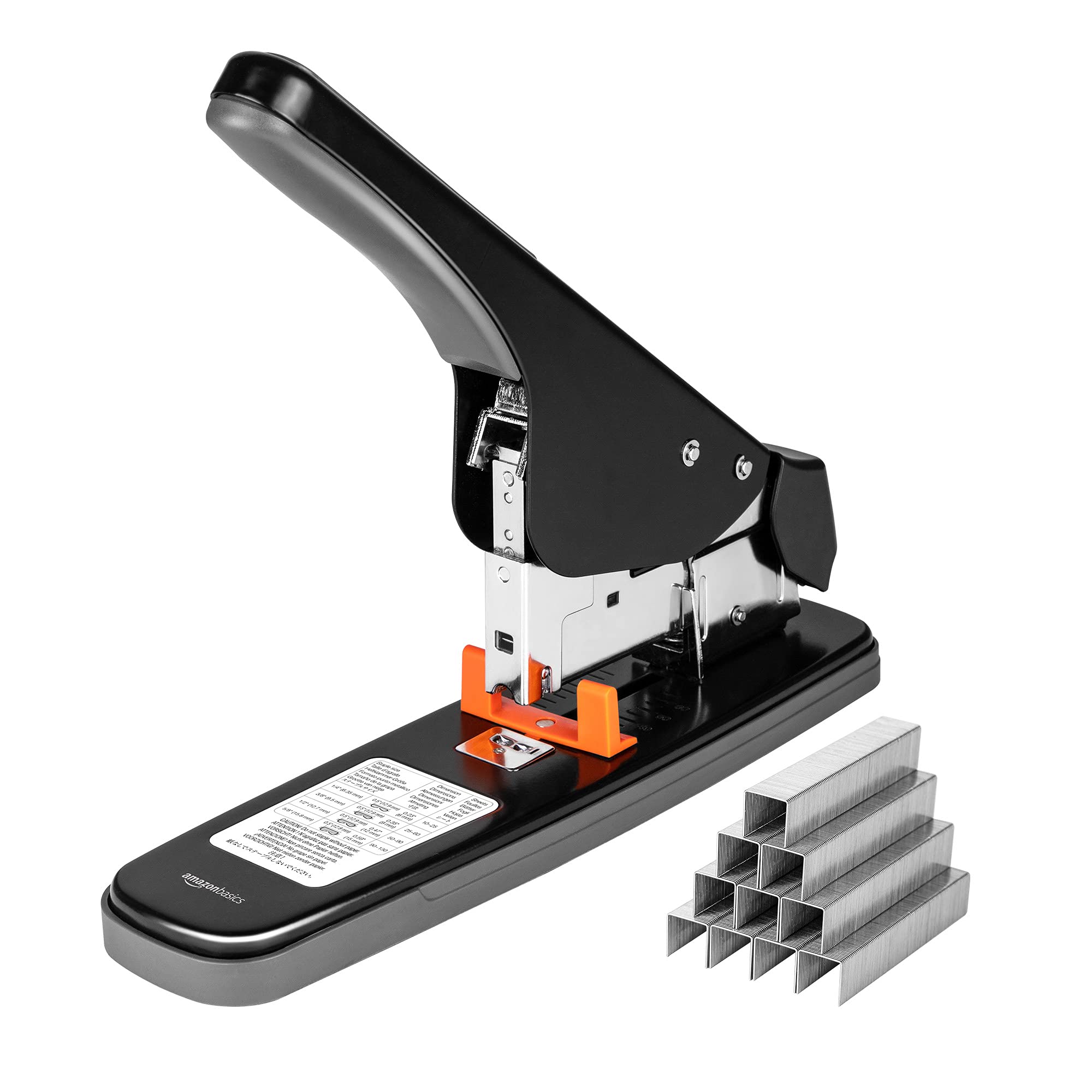 Amazon Basics Desktop Stapler, Large, Heavy-Duty, 130-Sheet Capacity, Effortless Arm, Black
Amazon Basics Desktop Stapler, Large, Heavy-Duty, 130-Sheet Capacity, Effortless Arm, Black