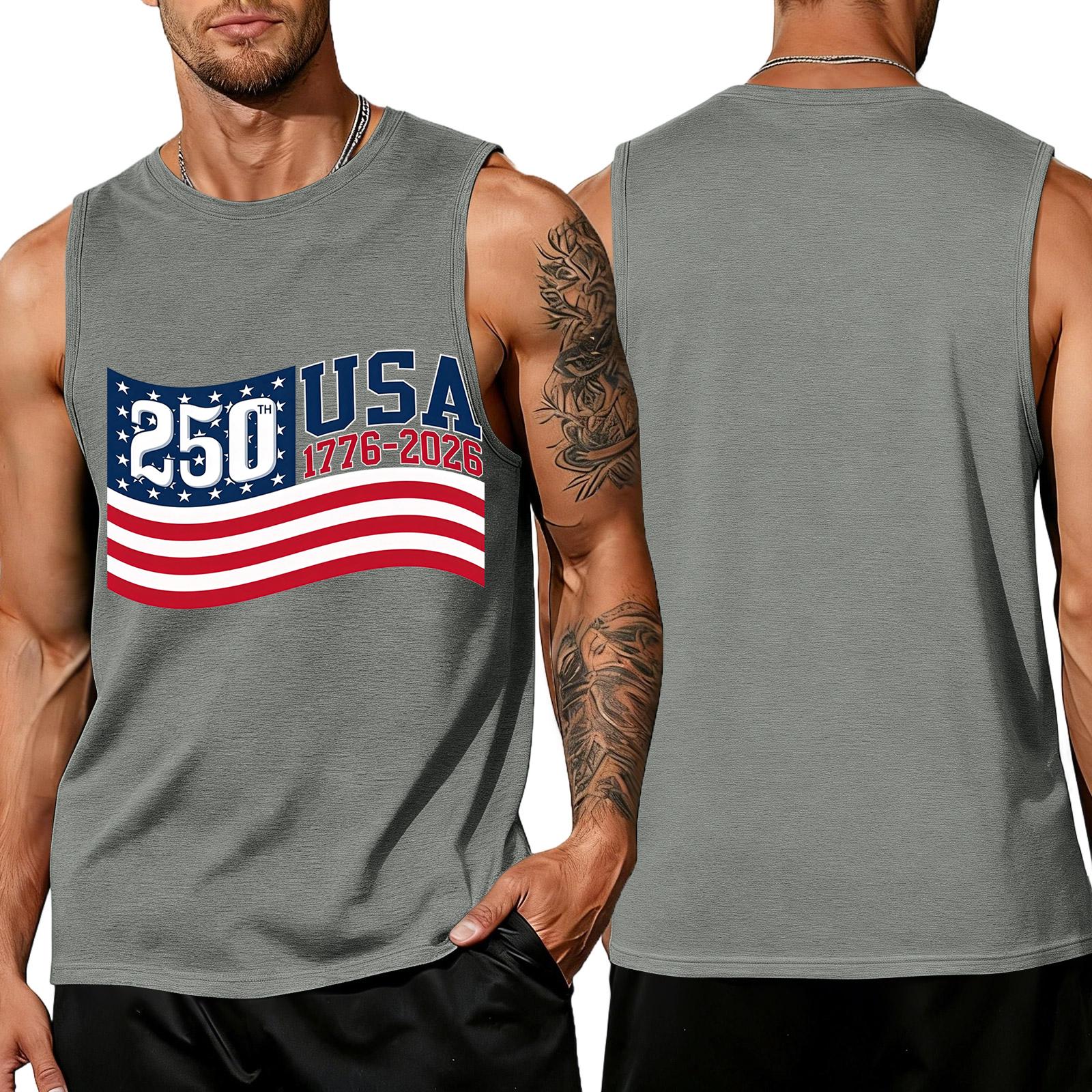 Men s Sleeveless Tank Top Loose Fit Casual Summer Vest USA Flag Graphic Print 250th Anniversary Design 1776-2026 Cotton Blend Fabric XL
Men s Sleeveless Tank Top Loose Fit Casual Summer Vest USA Flag Graphic Print 250th Anniversary Design 1776-2026 Cotton Blend Fabric XL