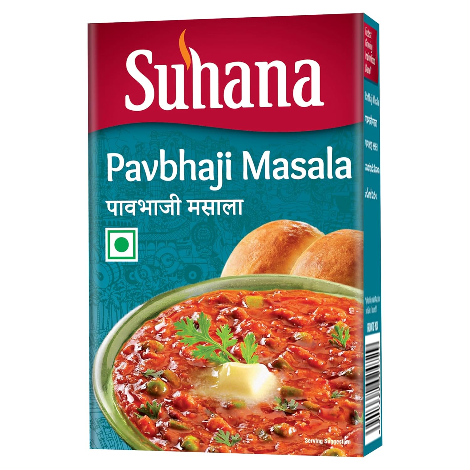 Suhana Pav Bhaji Masala Spice Blend For Street Style Vegetable Curry Rich Aroma Seasoning Mix 100 g Kitchen Pack
Suhana Pav Bhaji Masala Spice Blend For Street Style Vegetable Curry Rich Aroma Seasoning Mix 100 g Kitchen Pack