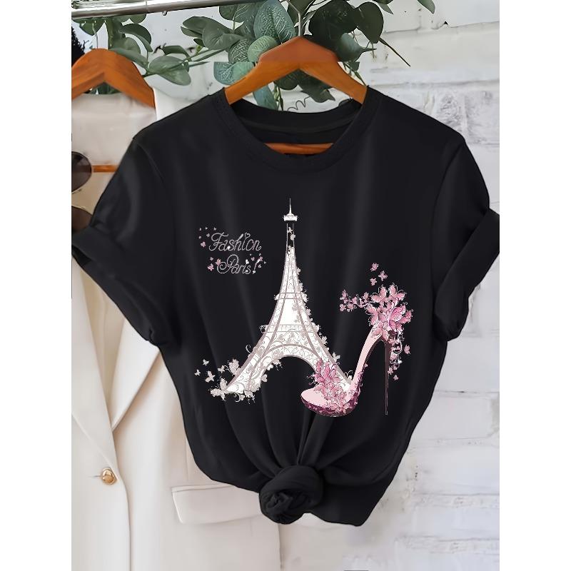 European sizes Plus Size, Plus Sizes Vibrant Eiffel Tower Graphic Tee - Soft Short Sleeve Crew Neck, Relaxed Fit L
European sizes Plus Size, Plus Sizes Vibrant Eiffel Tower Graphic Tee - Soft Short Sleeve Crew Neck, Relaxed Fit L