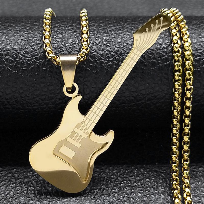 Attractive Guitar Musical Instrument Pendant Necklace for Women Men Stainless Steel Gold Color Hip Hop Music Chain Gift Jewelry 60CM
Attractive Guitar Musical Instrument Pendant Necklace for Women Men Stainless Steel Gold Color Hip Hop Music Chain Gift Jewelry 60CM