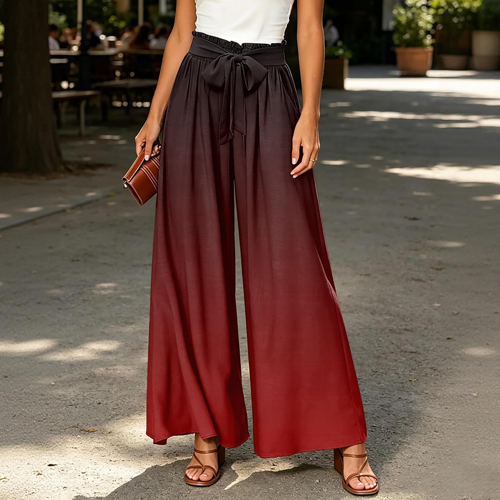 Women s Wide Leg Casual Pants High Waist Tie Belt Loose Fit Lightweight Comfortable Flowing Fabric Bottoms for Everyday Wear L красный
Women s Wide Leg Casual Pants High Waist Tie Belt Loose Fit Lightweight Comfortable Flowing Fabric Bottoms for Everyday Wear L красный