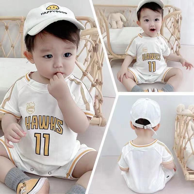Unisex Newborn Short Sleeve Romper - Loose Fit Fashion Sport Jersey Harem Crawling Outfit 80cm
Unisex Newborn Short Sleeve Romper - Loose Fit Fashion Sport Jersey Harem Crawling Outfit 80cm